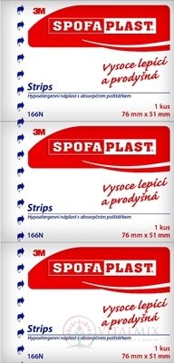 3M SPOFAPLAST č.166N Náplasť strips 76 mm x 51mm, kusová 1x3 ks