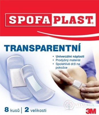3M SPOFAPLAST č.177 Náplasť TRANSPARENTNÁ 2 veľkosti, v obálke, 1x8 ks