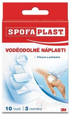 3M SPOFAPLAST č.190 Vodeodolné náplasti mix 3 veľkostí, transparentná fólia, 1x10ks