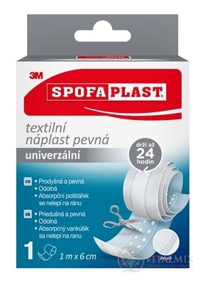3M SPOFAPLAST č.254 Textilná náplasť pevná univerzálna, rýchloobväz, 1m x 6cm, 1x1 ks