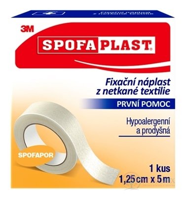 3M SPOFAPLAST č.731 Fixačná náplasť 1,25cm x 5m, z netkanej textílie, cievka, 1x1ks