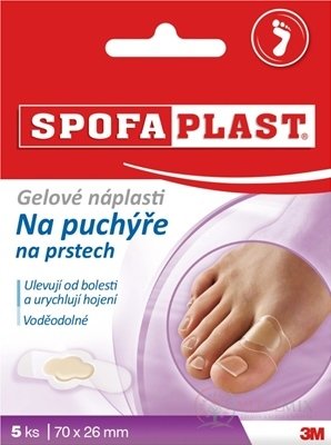 3M SPOFAPLAST č.911 Gélové náplasti na pľuzgiere na prstoch, malé, 70x26 mm, 1x5 ks