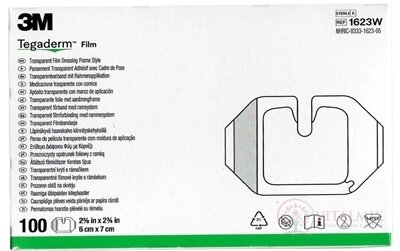 3M TEGADERM Film 1623W 6cm x 7cm, transparentné krytie s rámom, 1x100 ks