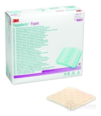 3M TEGADERM Foam (90601) penové krytie na rany, neadhezívne, 10x10 cm, 1x10 ks