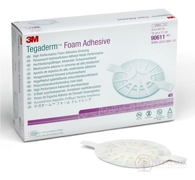 3M TEGADERM Foam Adhesive (90611) penové krytie na rany, adhezívne, ovál, 10x11 cm, 1x10 ks