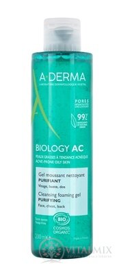 A-DERMA BIOLOGY AC Čistiaci penivý gél na pleť so sklonom k akné 1x200 ml