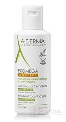 A-DERMA EXOMEGA CONTROL GEL MOUSSANT ÉMOLLIENT zvláčňujúci penivý gél 1x200 ml
