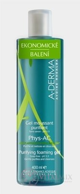 A-DERMA PHYS-AC GEL MOUSSANT PURIFIANT čistiaci penivý gél 1x400 ml