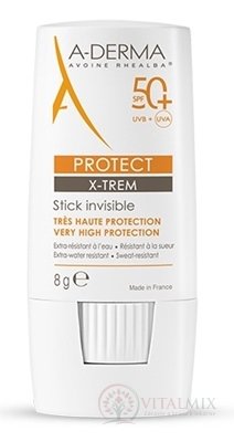 A-DERMA PROTECT X-TREM STICK 50+ transparentná tyčinka 1x8 g