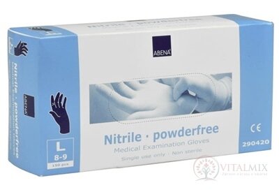 ABENA Rukavice Nitril vyšetrovacie, veľ. L (veľ. 8-9; nepudrované) 1x150 ks