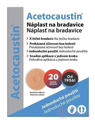 Acetocaustin náplasť na bradavice 1x20 ks
