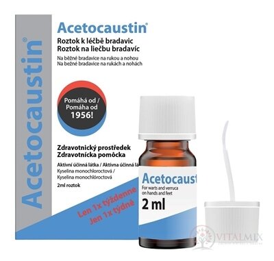 Acetocaustin roztok na liečbu bradavíc 1x2 ml