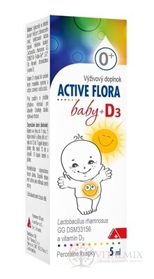 ACTIVE FLORA baby + D3 kvapky pre deti (0M+) 1x5 ml