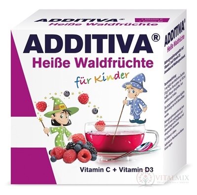 ADDITIVA Horúci dúšok Lesné plody vrecúška s práškom (vitamín C + D3) (po 10 g) 1x10 ks