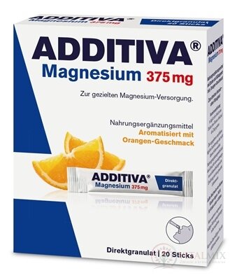 ADDITIVA Magnézium 375 mg Direct vrecúška ( granulát, príchuť pomaranč) 1x20 ks
