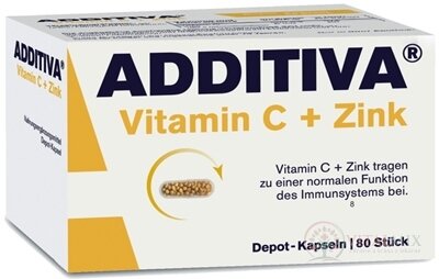 ADDITIVA Vitamín C+ Zinok cps s postupným uvoľňovaním 1x80 ks