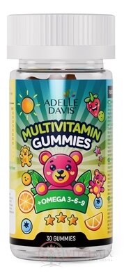 Adelle Davis MULTIVITAMIN GUMMIES + OMEGA 3,6,9 želatínové medvedíky, príchuť pomaranč 1x30 ks