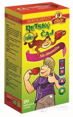 AGROKARPATY DETSKÝ ČAJ BIO Na imunitu bylinný čaj, čistý prírodný produkt, 20x2 g (40 g)