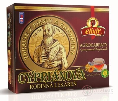 AGROKARPATY Kazeta CYPRIÁN RODINNÁ LEKÁREŇ bylinný čaj, čistý prírodný produkt, 90x1,5 g (135 g)
