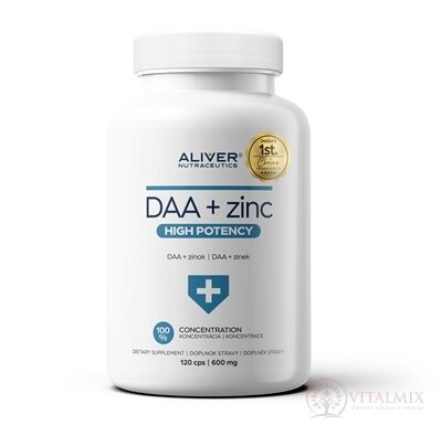 ALIVER DAA + Zinok cps (kyselina D-asparágová + zinok) 1x120 ks