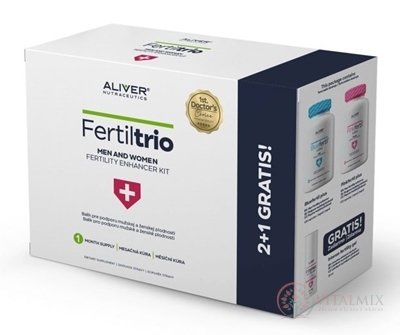 ALIVER FertilTrio MEN AND WOMEN FERTILITY ENHANCER Pinkfertil plus 90 cps + Bluefertil plus 120 cps + zadarmo Intense fertility gel 30 ml, 1x1 set