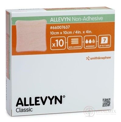 ALLEVYN Non-Adhesive Krytie polyuretánové hydrocelulárne, neadhezívne, 10x10 cm, 1x10 ks