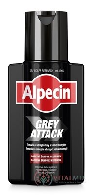 ALPECIN GREY ATTACK Shampoo farebný (čierny) kofeínový šampón 1x200 ml