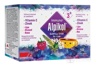 Alpikol SoftFlux Drink for kids prášok na prípravu nápoja, príchuť malina, vrecúška 1x10 ks