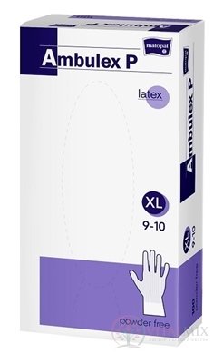 Ambulex P rukavice LATEX, potiahnuté polymérom veľ. XL, nesterilné, nepudrované 1x100 ks