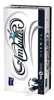 Ambulex rukavice NITRYL veľ. L, čierne, nesterilné, nepúdrované, 1x100 ks