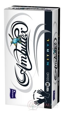 Ambulex rukavice NITRYL veľ. M, čierne, nesterilné, nepúdrované, 1x100 ks