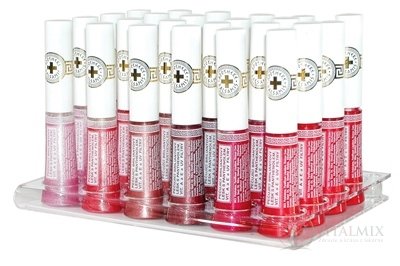 APOTHEKE Briliantový lesk na pery s panthenolom a vitamínmi, stojan rôzne farby 1x24 ks