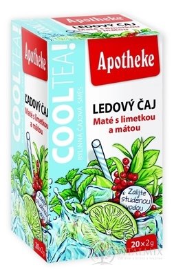 APOTHEKE COOLTEA Maté s limetkou a mätou Ľadový čaj, ovocná zmes v nálevových vreckách 20x2 g (40 g)