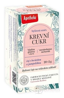 APOTHEKE FARMA KRVNÝ CUKOR bylinná zmes, čaj v nálevových vreckách 20x2 g (40 g)