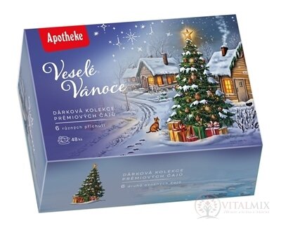 APOTHEKE KOLEKCIA Veselé Vianoce - prémiové čaje ovocné a bylinné čaje (6 druhov) v nálevových vreckách 1x48 ks