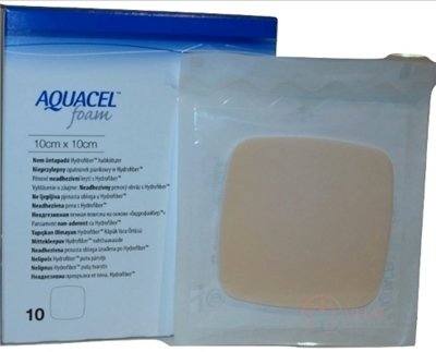 AQUACEL Foam Hydrofiber krytie na rany neadhezívne penové, 10x10 cm, 1x10 ks