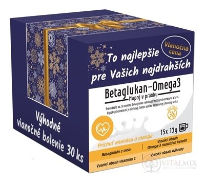 asp BETAGLUKAN - OMEGA 3 Vianoce nápoj v prášku, vrecúška 30x13 g (390 g)