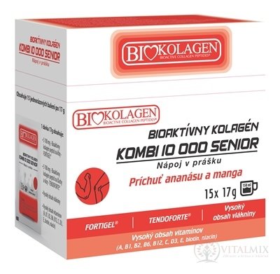 asp BIOAKTÍVNY KOLAGEN KOMBI 10 000 SENIOR nápoj v prášku, vrecúška 15x17 g (255 g)