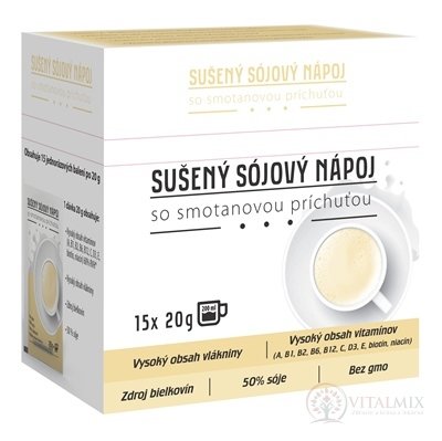 asp SUŠENÝ SÓJOVÝ NÁPOJ so smotanovou príchuťou nápoj v prášku, vrecúška 15x20 g (300 g)