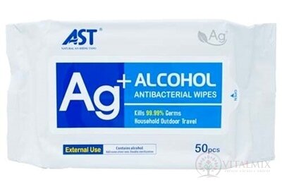 AST Ag + Alkohol Antibakteriálne utierky 1x50 ks