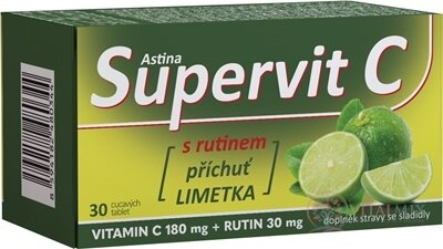 Astina Supervit C s rutínom cmúľacie tablety príchuť limetka 1x30 ks