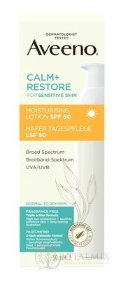 Aveeno CALM+RESTORE Moisturising lotion SPF50 hydratačné opalovacie mlieko 1x50 ml