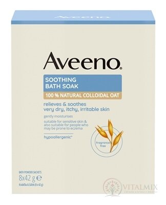 Aveeno Soothing bath soak upokojujúci ovsený kúpeľ, vrecúška 8x42 g