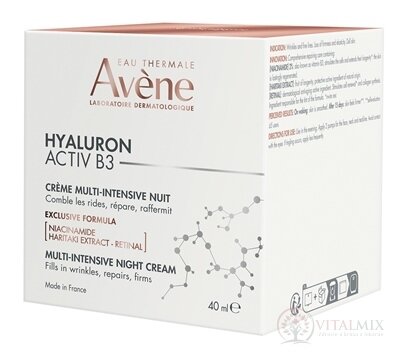 AVENE HYALURON ACTIV B3 Krém multiintenzívny nočný 1x40 ml