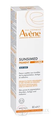 AVENE SUNSIMED PIGMENT, SPF 50+ prevencia fotostarnutia a škvŕn od UV žiarenia 1x80 ml