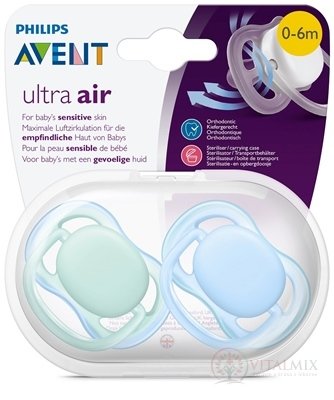 AVENT CUMLÍK 0-6M Ultra air chlapec na utišovanie, silikón 1x2 ks