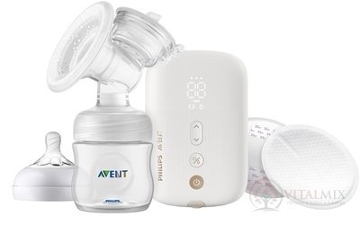 AVENT ODSÁVAČKA MLIEKA elektrická (SCF396/11) odsávačka nabíjateľná + fľaša 125 ml, 1x1 set