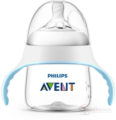 AVENT FĽAŠA Natural PP 150 ml na učenie s držadlami (4m+) cumlík so stredným prietokom (SCF262/06) 1x1 ks