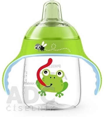 AVENT HRNČEK Premium 260 ml s držadlami od 12 mesiacov, zelený, žabka, 1x1 ks