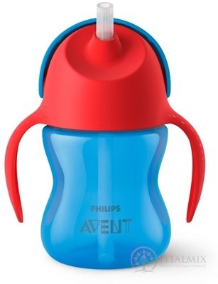 AVENT HRNČEK so slamkou 200 ml (0% BPA) od 9 mesiacov, s držadlami, chlapec, 1x1 ks